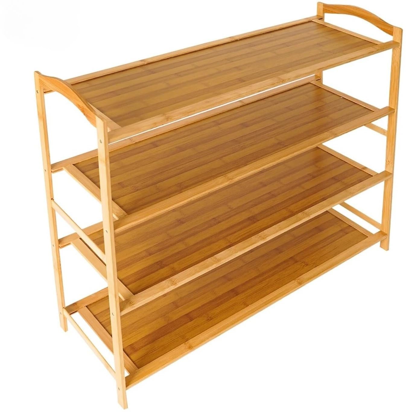 4 Tier Bamboo Shoe Rack, Wooden Shoe Organizer Shelf, Space Saving Storage Rack for Entryway, Bedroom, Bathroom, Living Room, Natural Bamboo Multipurpose Stand, Easy Assembly, Durable Home Organizer-image-34