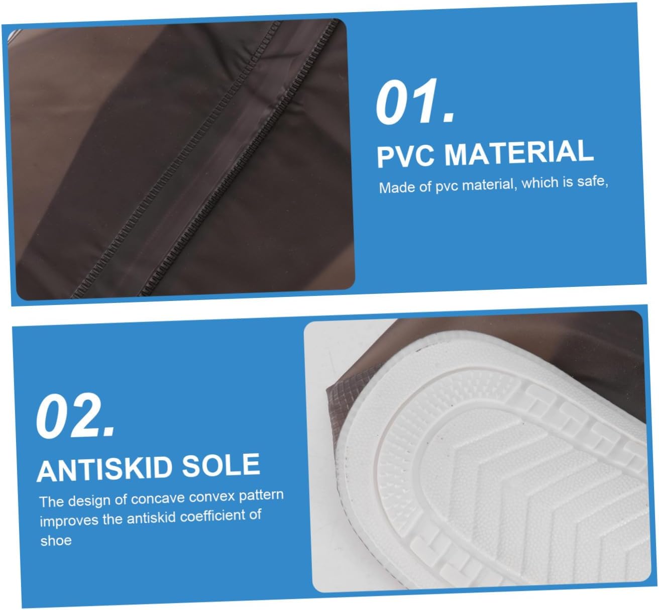 SUPVOX 1Pair PVC Shoe Covers High Tube Non Slip Rain Protector for Cycling Coffee Durable and Rain Shoe Covers for Adults for Outdoor Activities