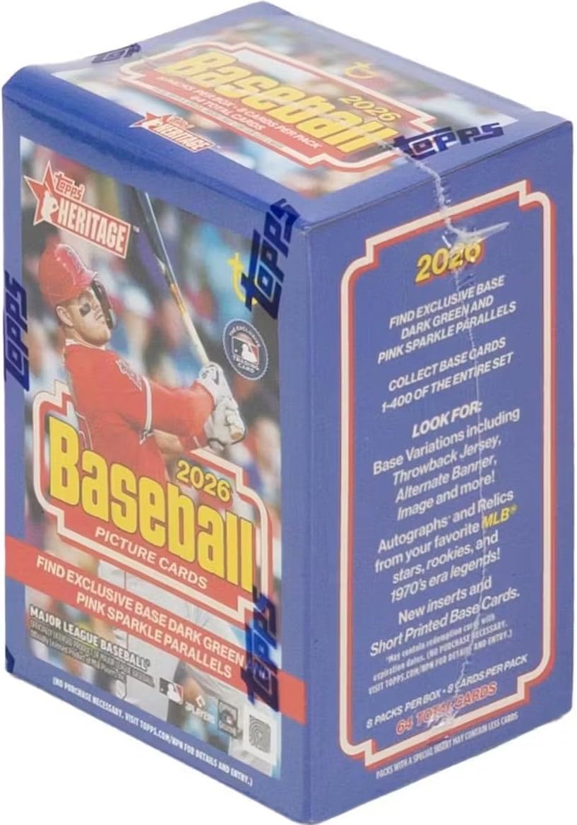 Amazon.com: 2026 Topps Heritage Baseball Series 64 Card Value Box