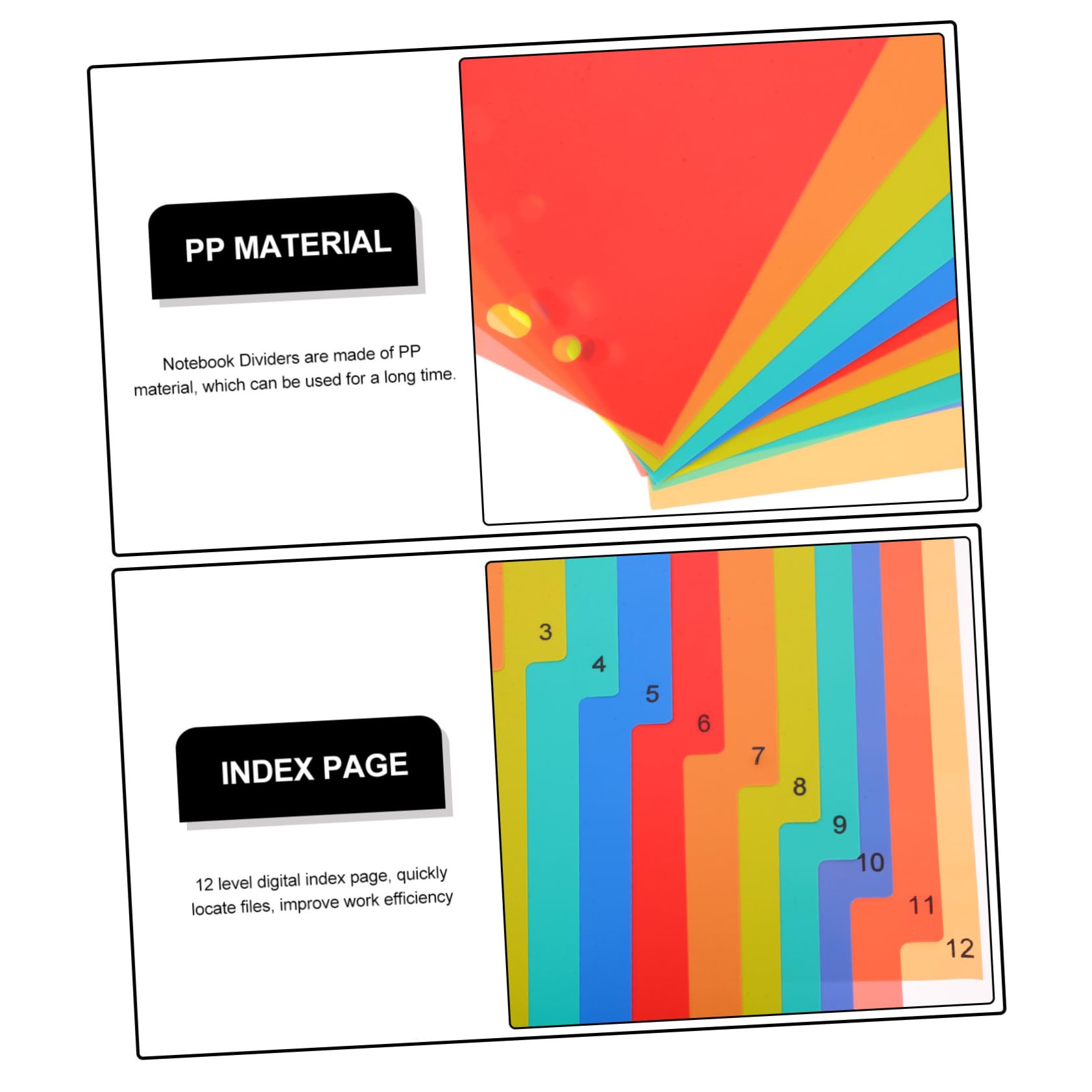 Amazon | POPETPOP A4サイズ11穴バインダー仕切り 12段階インデックス