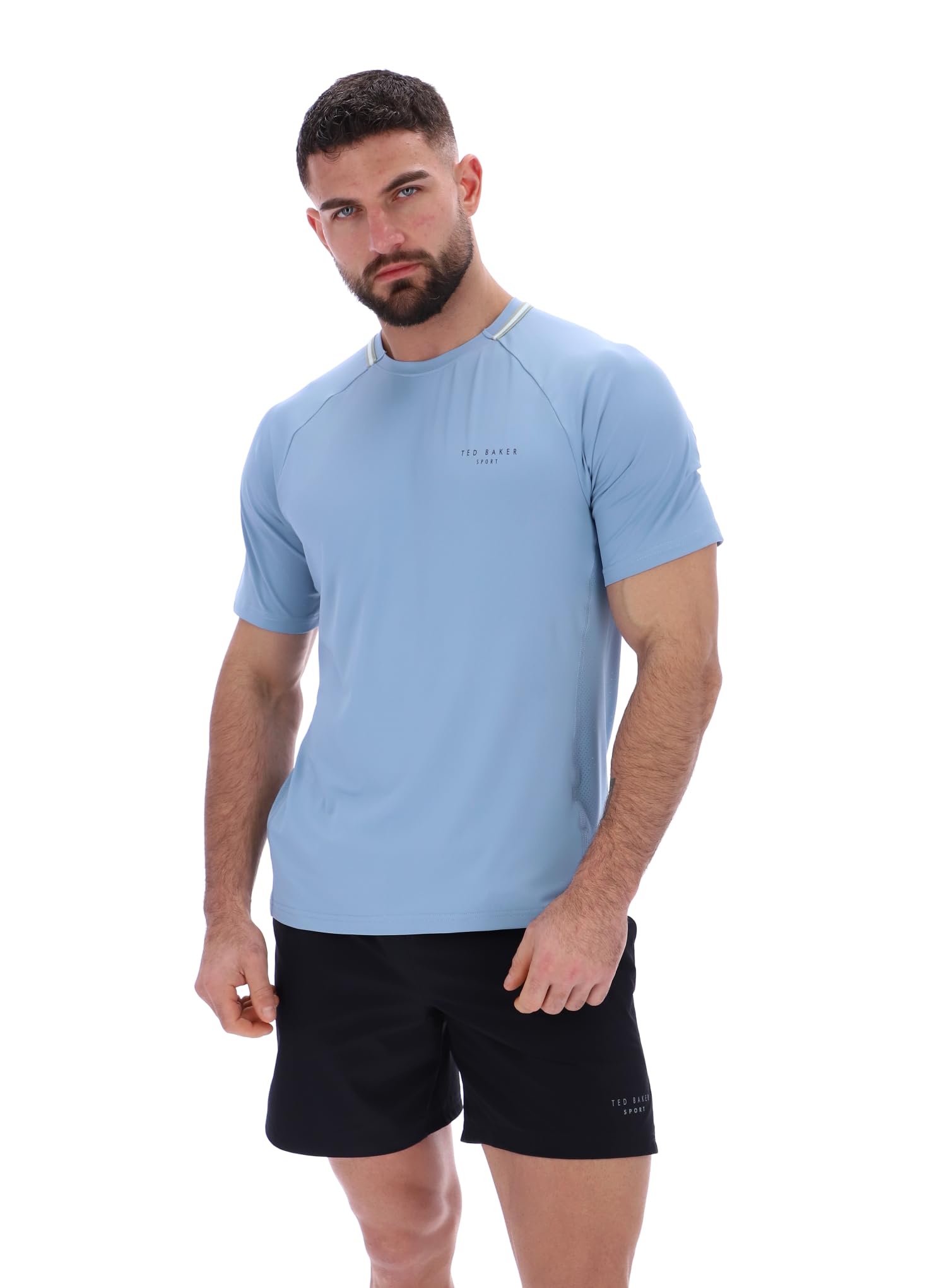 Ted Baker Sport Mens Harrison Aeroflow Training T-Shirt Faded Denim