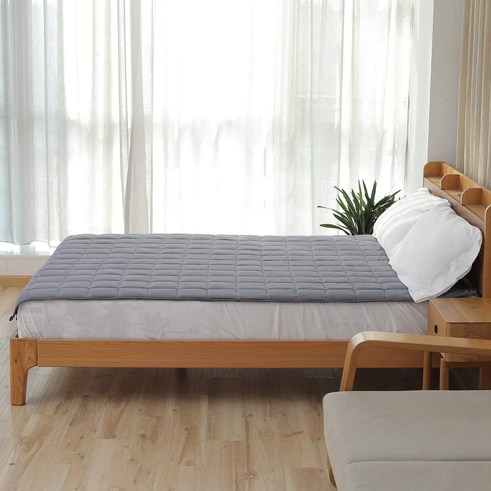 Adult Weighted Blankets (15 lbs, 48” x 72”, Twin Size) Heavy Blanket, Breathable Cotton with Natural Glass Beads