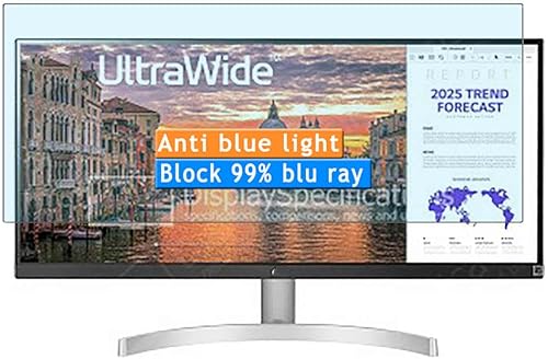 Vaxson Paquete de 2 protectores de pantalla anti luz azul, compatibles con LG 29WN600 de 29 pulgadas, protectores de película de poliuretano