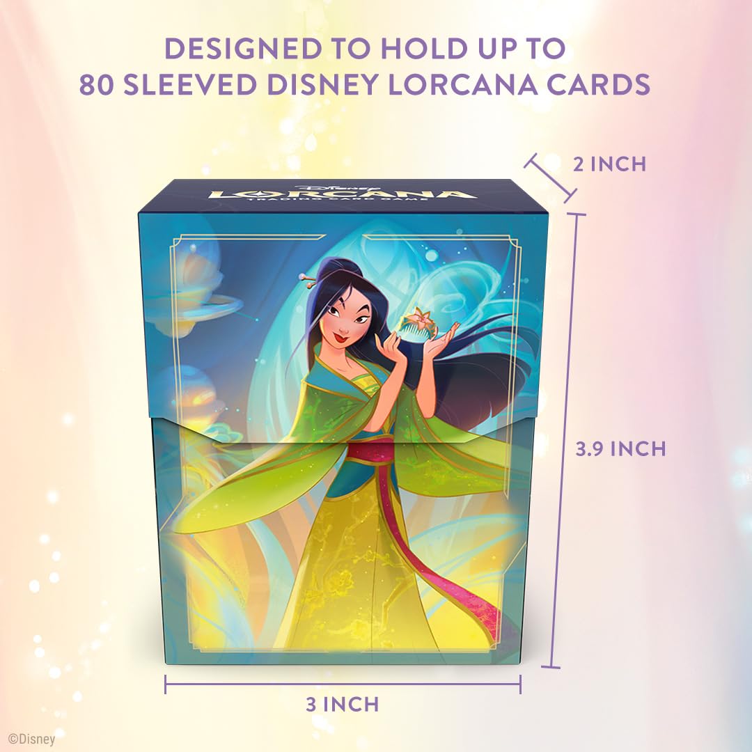 Amazon.com: Ravensburger Disney Lorcana TCG Deck Box Featuring Mulan -  Considerate Diplomat | Securely Store 80 Sleeved Cards | Durable Portable  Organizer for TCG Players