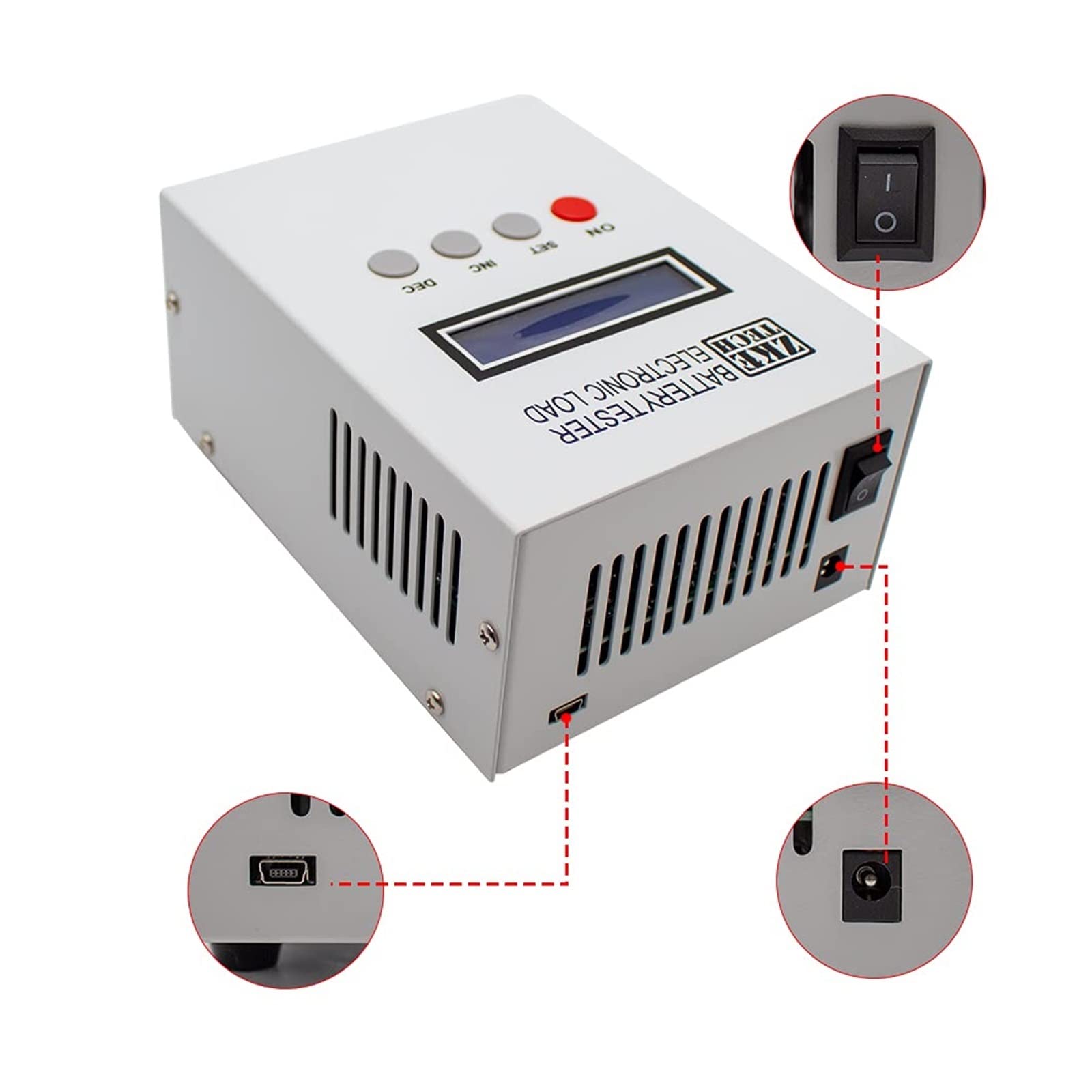 Solarregler, EBC-A20 Batterietester 30 V 20 A 85 W Lithium-Blei-Säure-Batterien Kapazitätstest 5 A Ladung 20 A Entladung Unterstützung PC-Steuerungstool(Simple configuration)