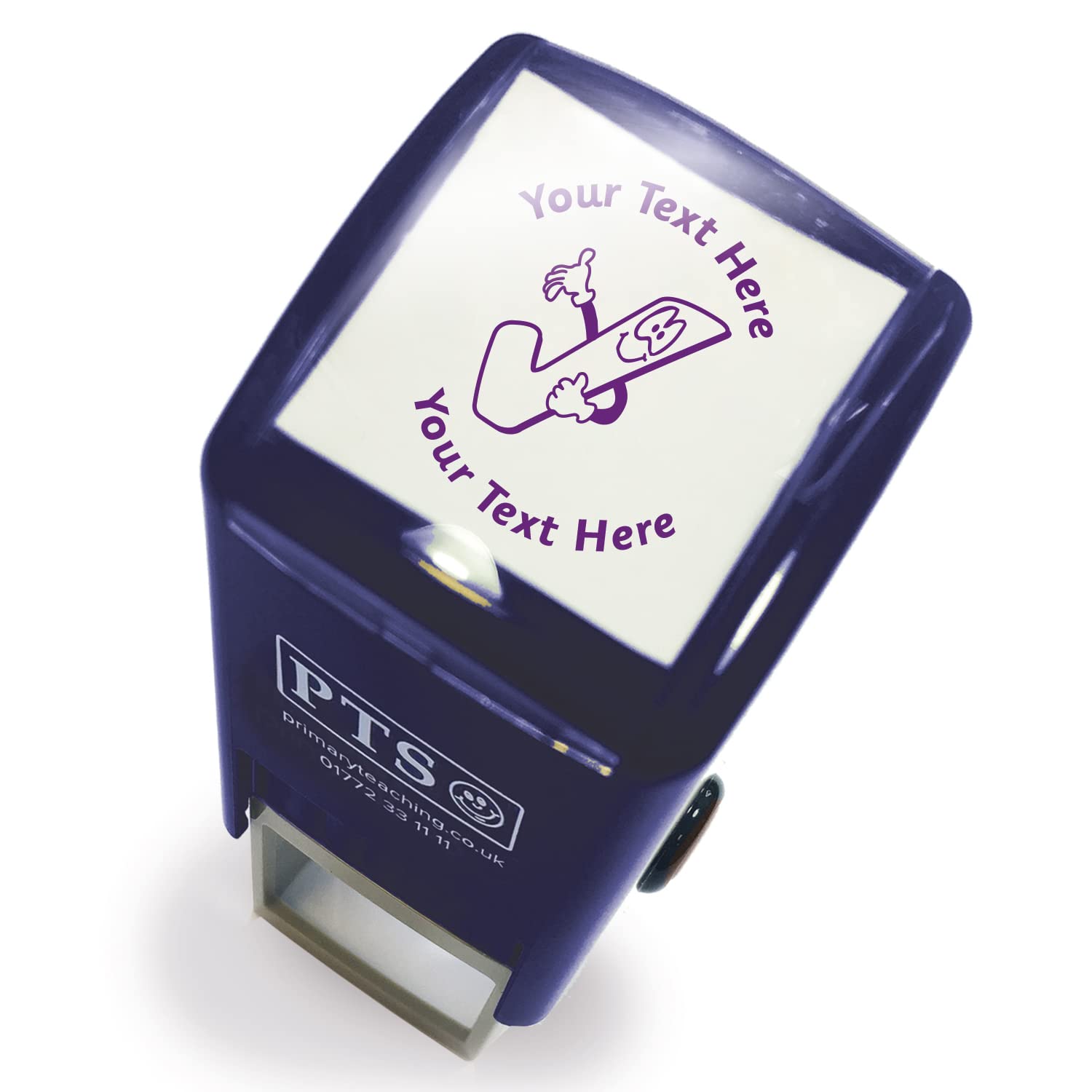 Personalised Smiley Tick School Teachers Reward Feedback Marking Stamper Stamp 25mm Primary Teaching Services (Purple)