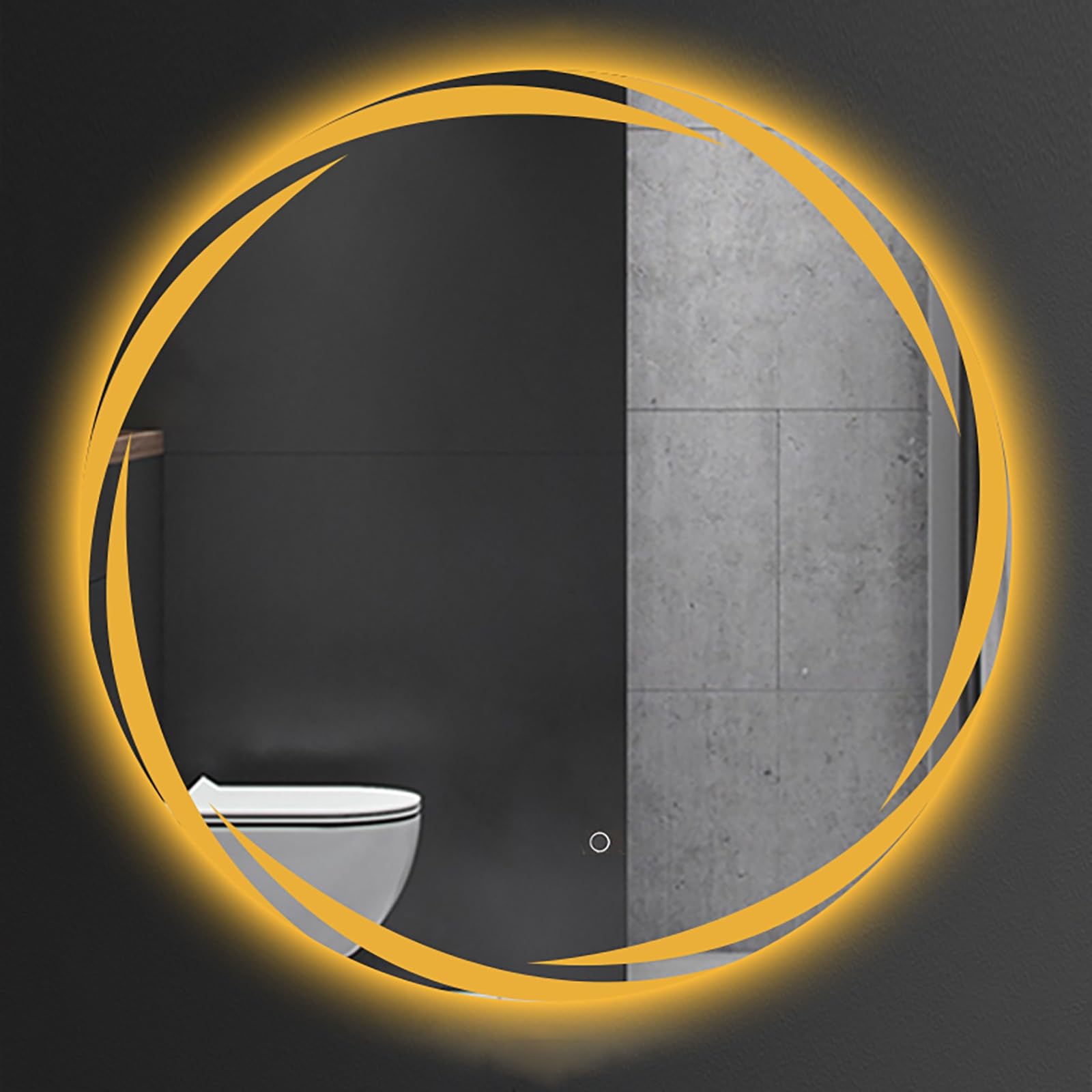 FGXHHS LED 70cm/27.6in Round Illuminated Vanity Mirror with Lights, 3 Light Colours & Dimmable Brightness, Frontlit Wall Mounted for Makeup, Lighting