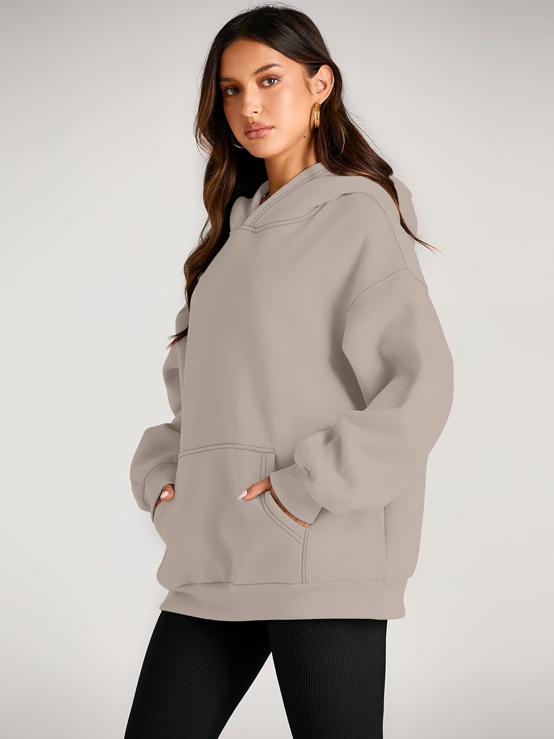 EFAN Women's Oversized Fleece Hoodie, Cozy Plush Pullover Sweatshirt with Pocket
