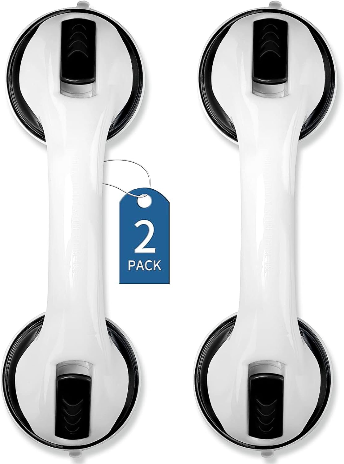 Shower Handle 2 Pack 12 inch Grab Bars for Bathroom Shower Handle with Strong Hold Suction Cup Grip Grab in Bathroom Bath Handle Grab Bars for Bathroom Safety Grab Bar Black : Health & Household