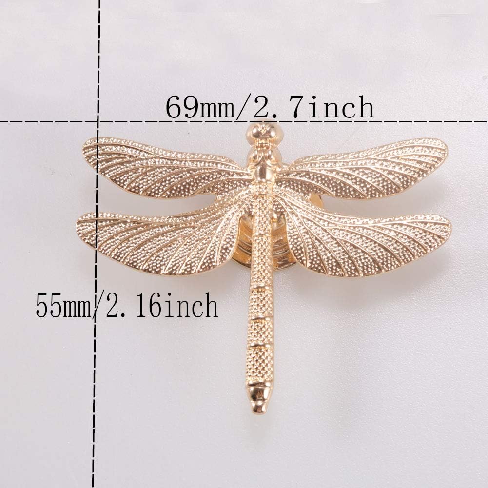 4 Pcs Zinc Alloy Lovely Dragonfly Knobs Animal Cabinet Dresser Drawer Closet Cupboard Wardrobe Hardware Door Pull for Kitchen Office Home Furniture Bathroom Single Hole Handle (B)