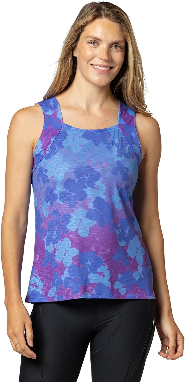 Terry Tourista Tank Sleeveless Top for Women Cycling Jersey Moisture Wicking Bike Touring Travel, Regular & Plus Sizes