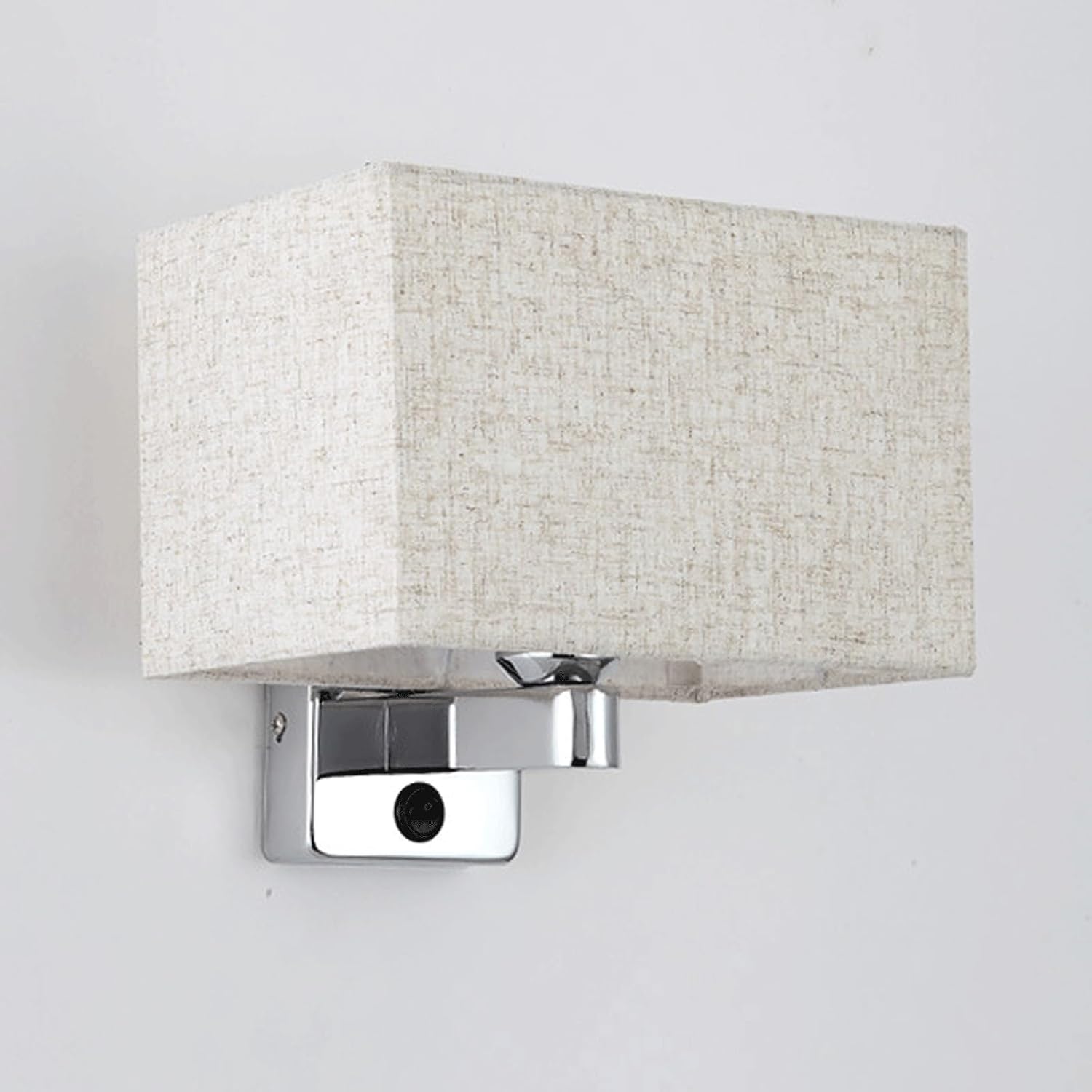 Fabric Shade Wall Lamp, Iron Base Wall Light, Mounted Indoor Fixture for Bedroom, Bedside, Living Room, Study, Hallway, Restaurant, Entryway, Hotel, Minimalist Accent Decor Parlor