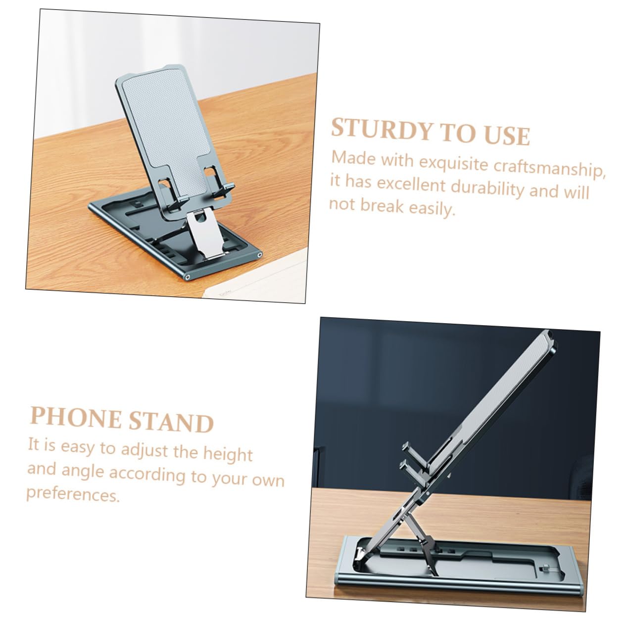 Uonlytech Soporte Plegable para Móvil y Tablet Ajustable y Antideslizante para Streaming y Videollamadas Casa