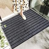 BEIGAOFENG 玄関マット 屋外 室内 泥落とし 滑り止め 業務用 家庭用 吸水 玄関外マット 店舗用 大判 (40×60cm, グレー)