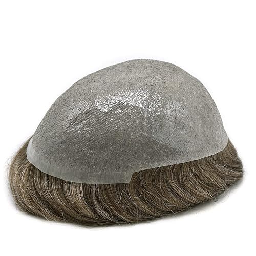 Miniatura 5 de Toupee - Sistema de cabello para hombre, 0.002 in, piel ultrafina, bucle en V, aspecto natural, piezas de pelo para hombre, tupé, piezas de repuesto