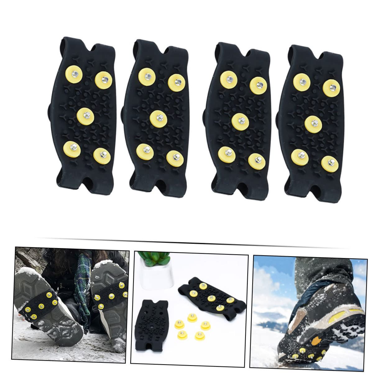 Ipetboom Crampons pour Chaussures Tpe Antidérapants 2 Paires pour Marche en Neige et Course