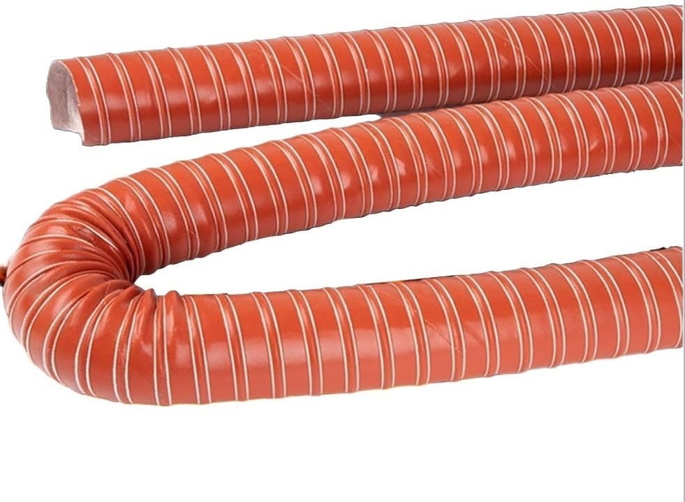 Red High-Temperature Resistant Silicone Duct Hose - Ultra-Flexible 1M with Fiberglass, Steel Wire & Silicone for HVAC, Exhaust Systems (25mm-450mm)(102mmx1m)