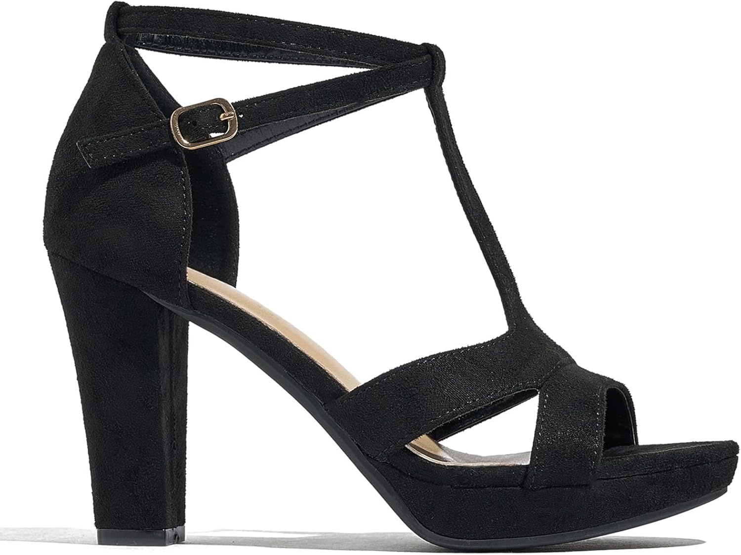 Women's Strappy Block Heels Sandals Comfortable Open Toe Chunky Dress Wedding Shoes with Adjustable Ankle Strap - Image 5