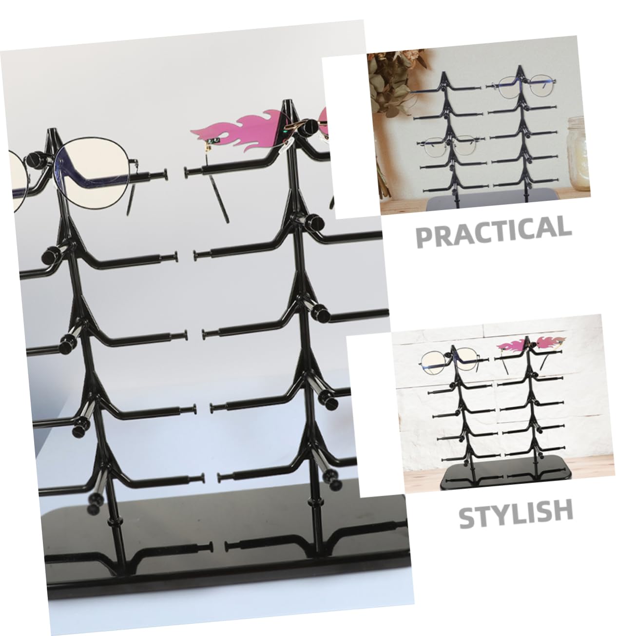 ABOOFAN 2piezas Monturas De Gafas De Sol Organizador De Gafas Color Negro Material para Uso Casa
