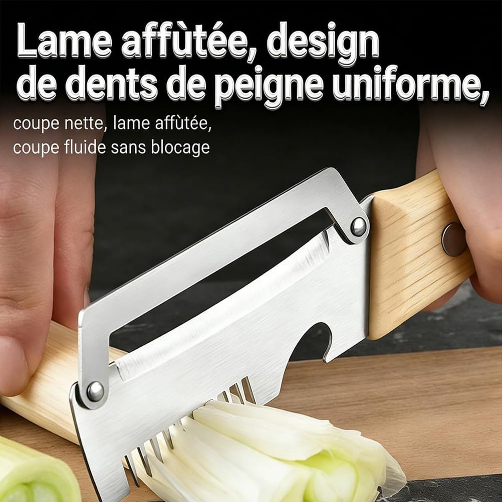 Pelador de Verduras Multifuncional, pelador de Frutas 2 en 1 con abrebotellas, Mango ergonómico de Madera, Ideal para la Cocina Diaria y la preparación de Comidas