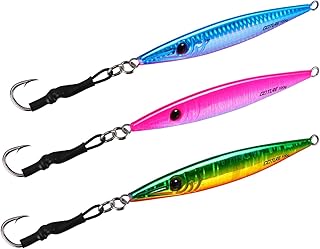 Goture Cod Jigs, Vertical Jigs/Fishing Lead Jigs/Deep Sea Fishing Jigs/ 80g 100g 150g Saltwater Fishing for Cod, Salmon, Musky, Mackerel, Halibut, Bass, Trout, Northern Pike, Tuna