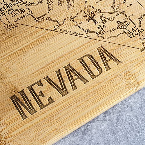 Image of Totally Bamboo A Slice of Life Nevada Engraved Map Cutting Board