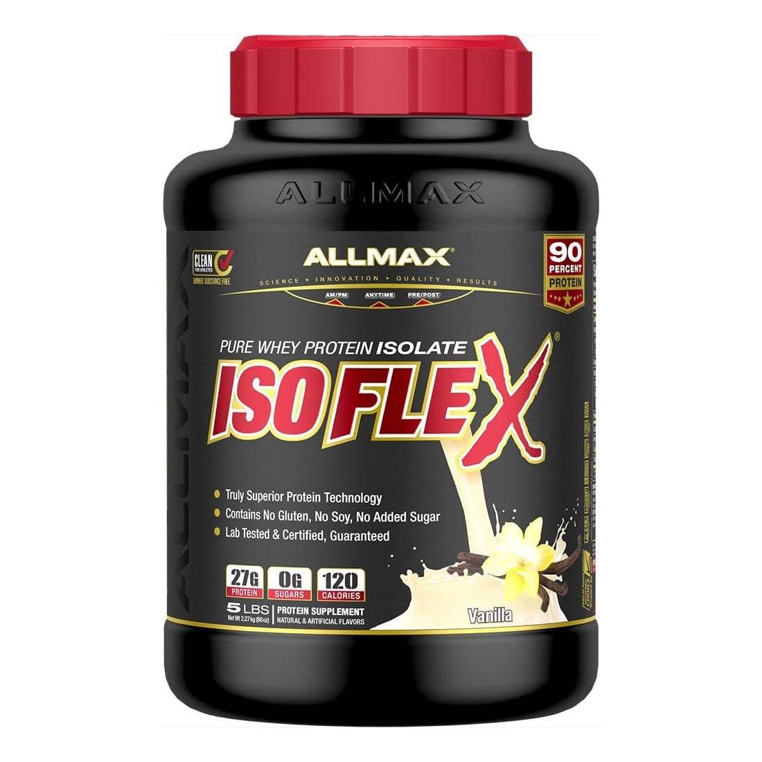 ALLMAX Nutrition - ISOFLEX - 100% Ultra-Pure Whey Protein Isolate - Vanilla - 5 Pound
