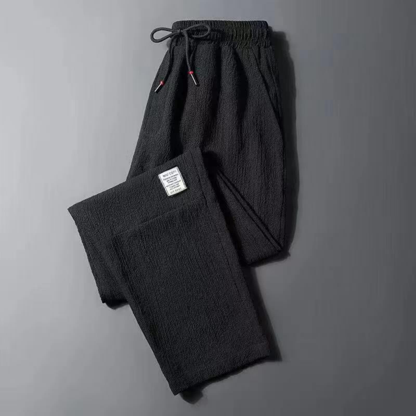 Generisch Pantalones de verano ligeros y transpirables, pantalones de chándal de lino, pantalones de ocio delgados, pantalones de deporte, holgados, pantalones de yoga, cómodos, cintura elástica