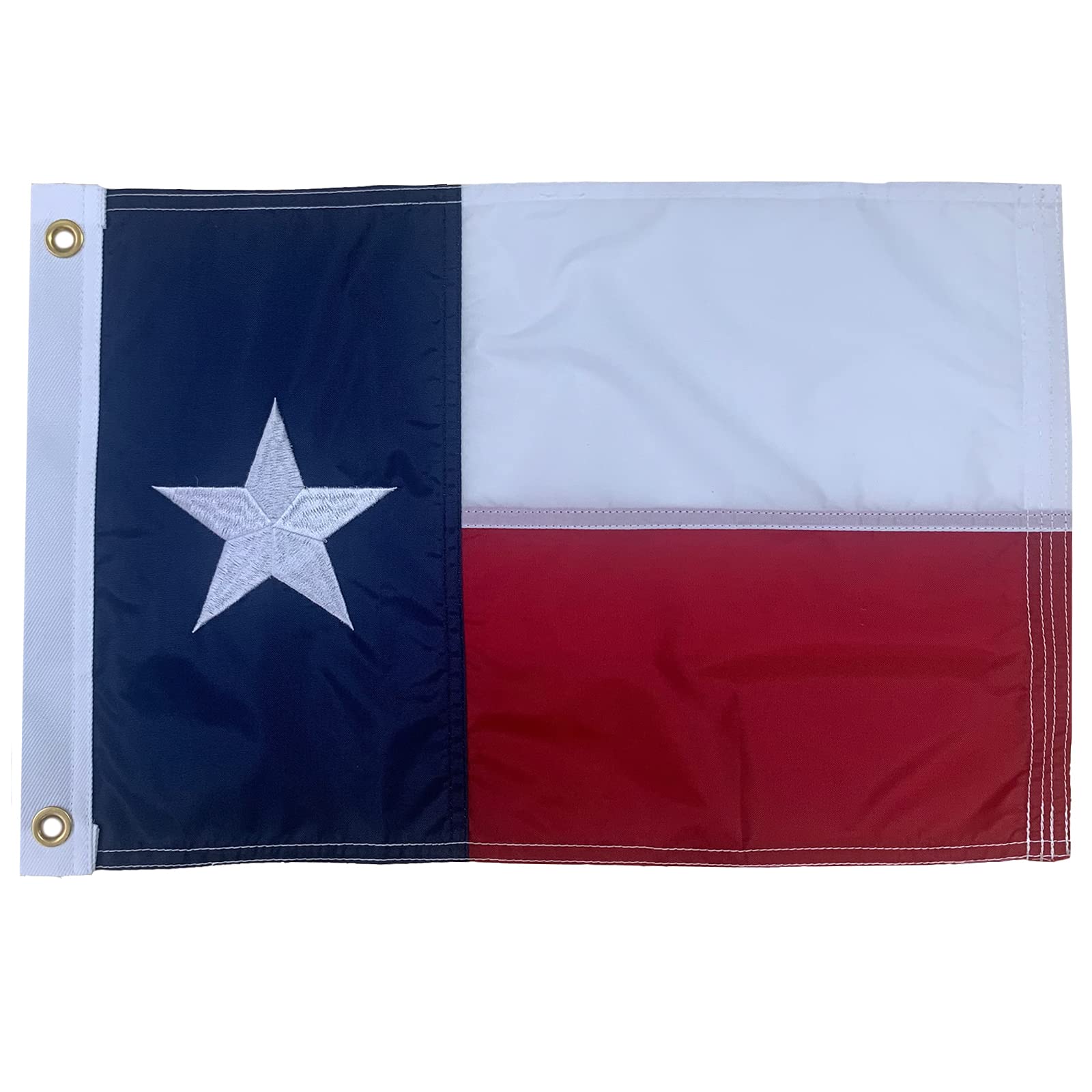 Texas Boat Flag for Outdoor, Embroidered Texas Flags Made in USA Sewn Stripes with 2 Brass Grommets, Texas State Flag for Yacht Motorcycle Nautical ...