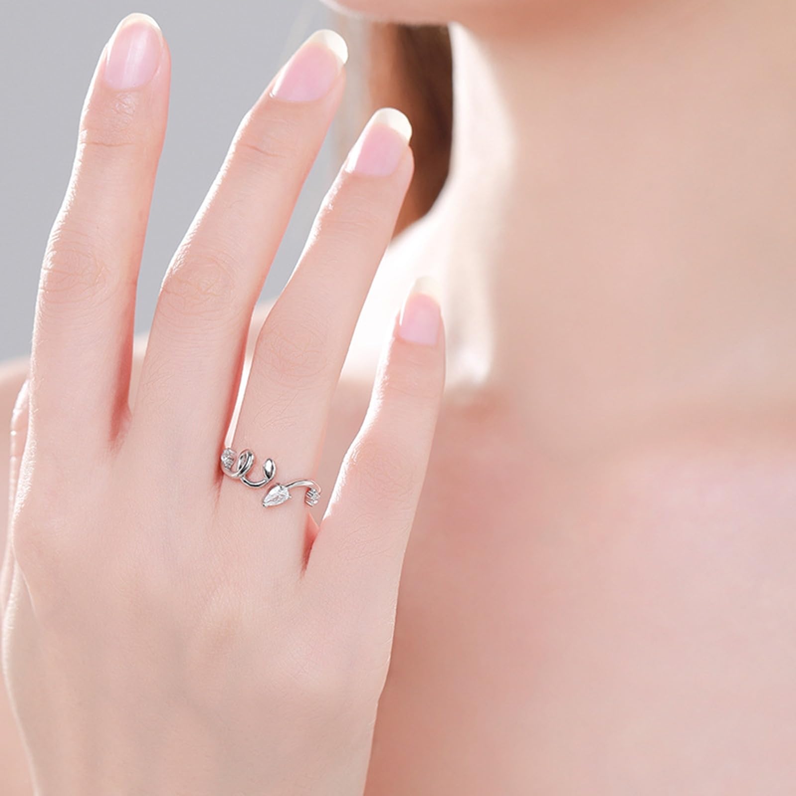 Anillo de oro para mujer, oro blanco, alianzas únicas con diamante cultivado en laboratorio, anillos de boda, elegantes anillos de oro real para mujer