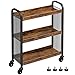VASAGLE Carrello Portavivande in Stile Industriale, Carrellino Salvaspazio Fisso o con Ruote Universali, Scaffale da Cucina con Struttura in Ferro, 66 x 26 x 85 cm, Marrone Vintage LRC66BX