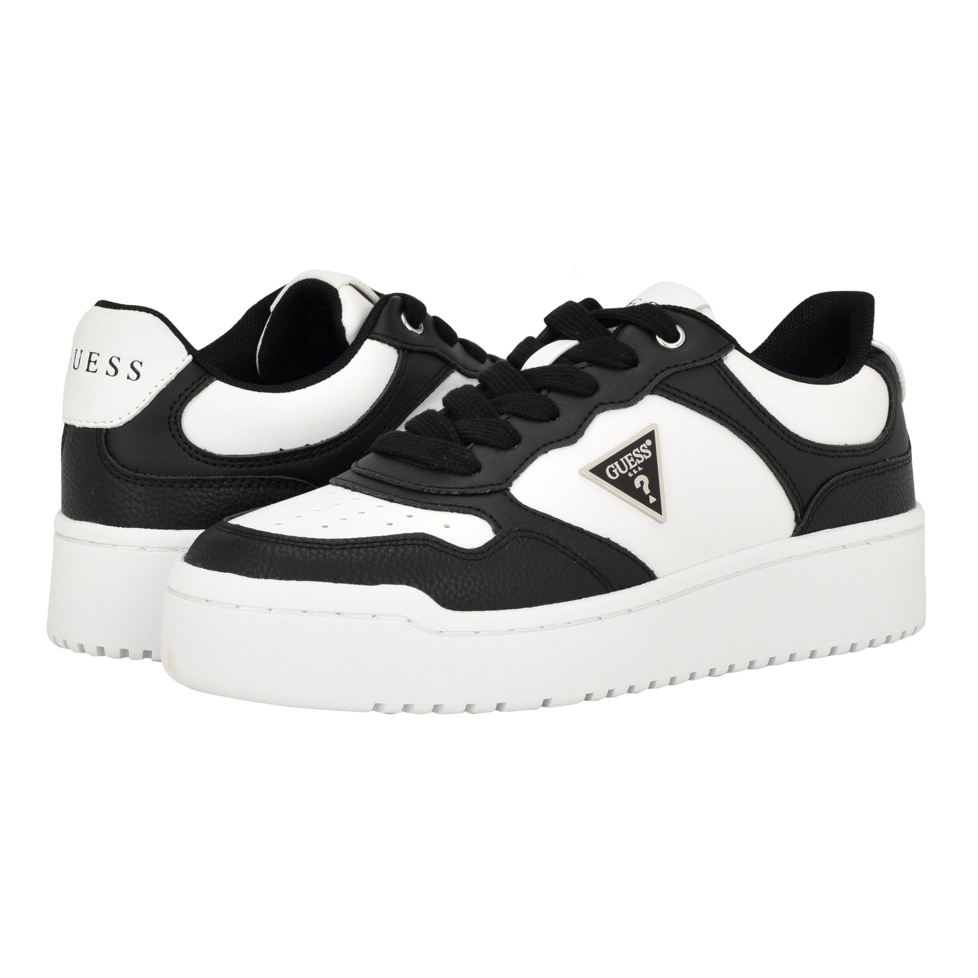 GUESS Women's Miram Sneaker, Black/White 003, 4.5 UK