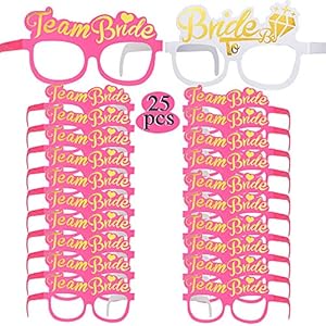 VINFUTUR 25 stuks JGA bril Team bruid party bril, 24 x Team Bride bril + 1 x Bride to be bril, Hen Party Foto Booth…