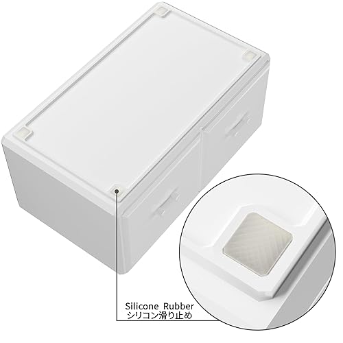 Miniatura 4 de Readaeer Organizador de cosméticos de maquillaje Cajones de almacenamiento Cajas de exhibición Caja con 12 cajones (blanco)