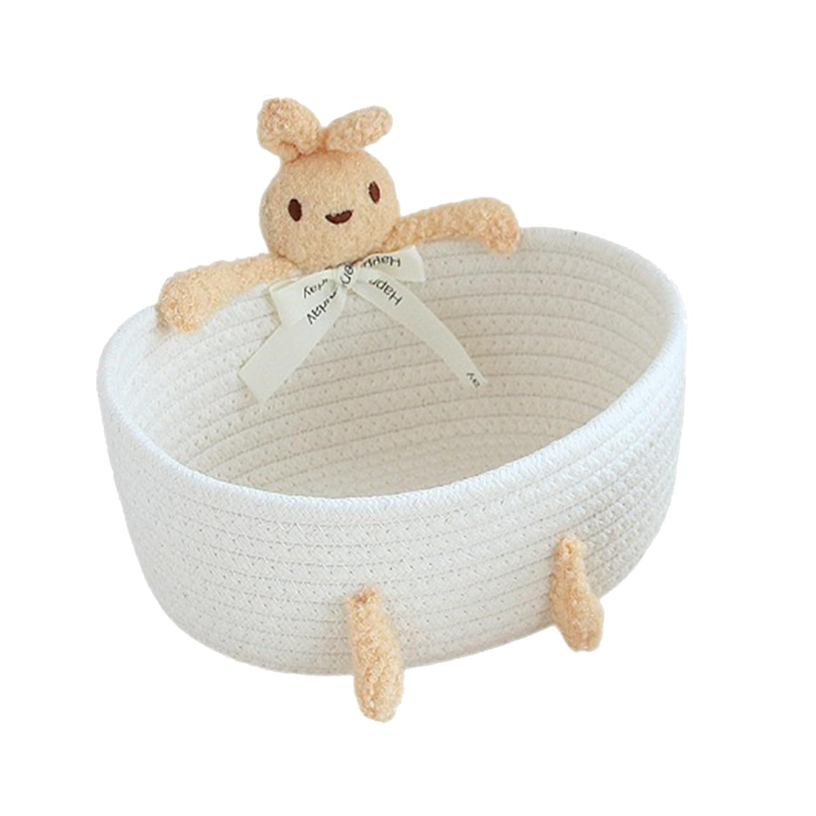 Cesta de cuerda de algodón para juguetes y almacenamiento infantil en el dormitorio