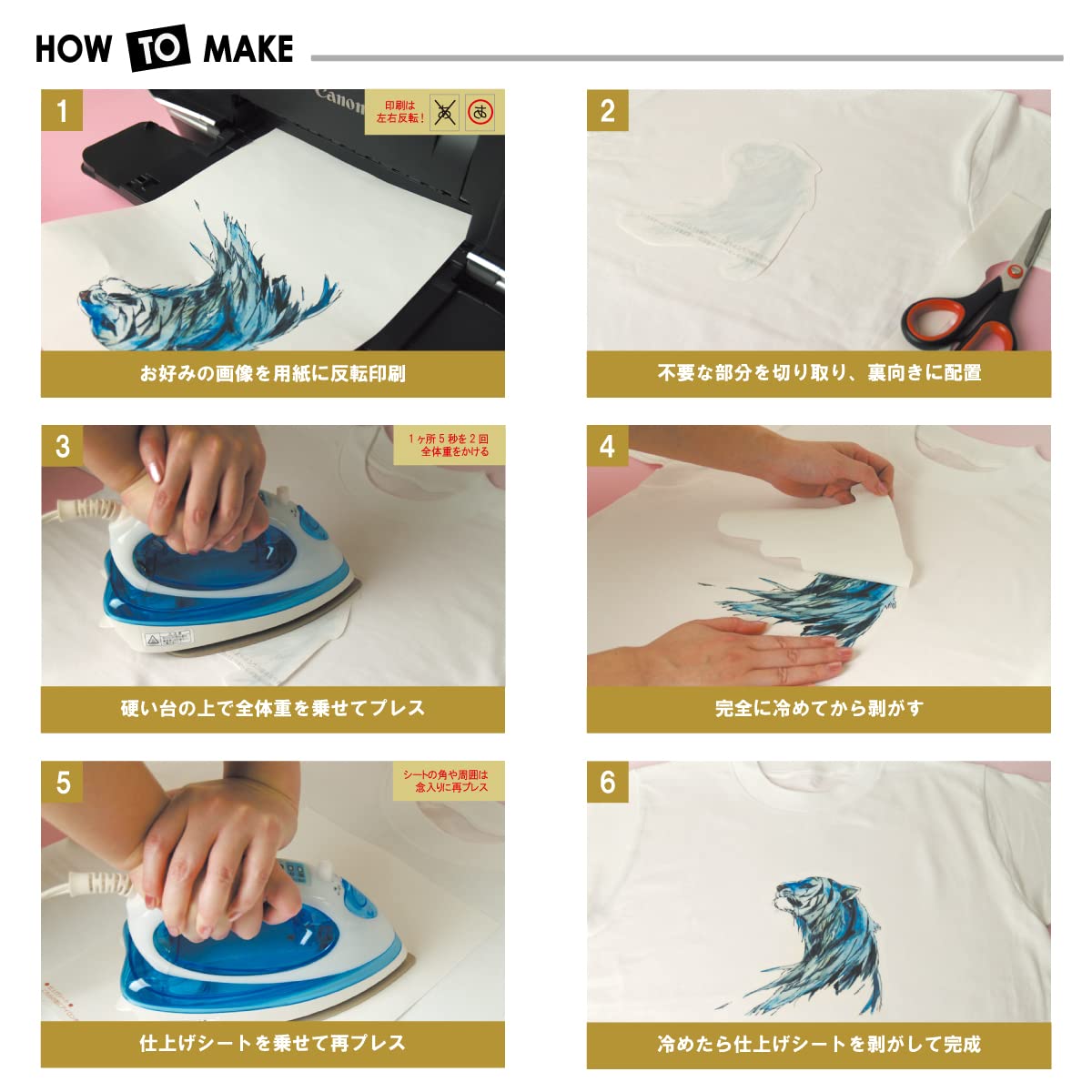 Amazon.co.jp: 洗濯につよいアイロン転写シート A4サイズ 3枚セット