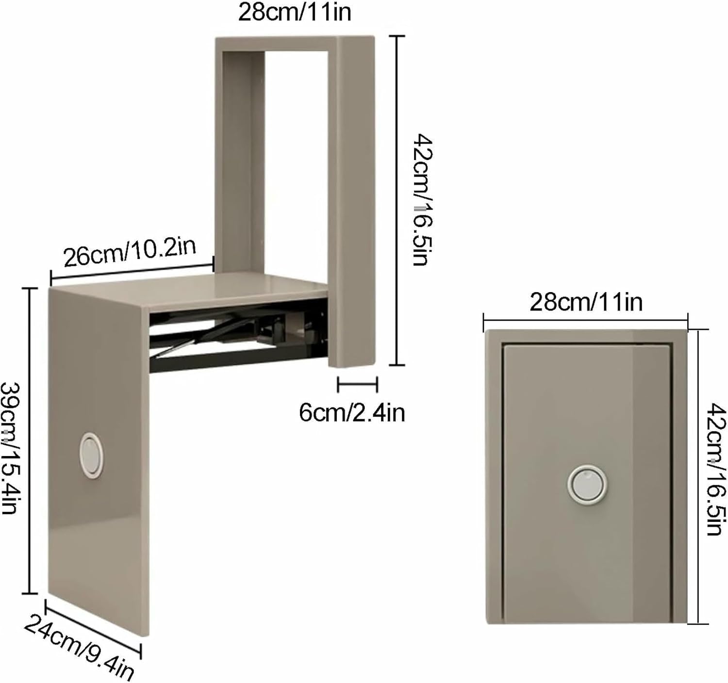 Invisible Wall-Mounted Folding Entryway Stool, Space Saving Shoe Changing Bench with 150KG Capacity, Hidden Entryway Seat for Hallway, Bathroom & Bedroom
