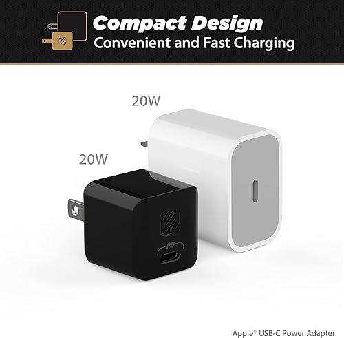 Miniatura 4 de SCOSCHE HPDC20-SP Cargador rápido PowerVolt 20W Mini Cube USB-C, adaptador de pared para teléfono, carga de alimentación 4 veces más rápida, enchufe