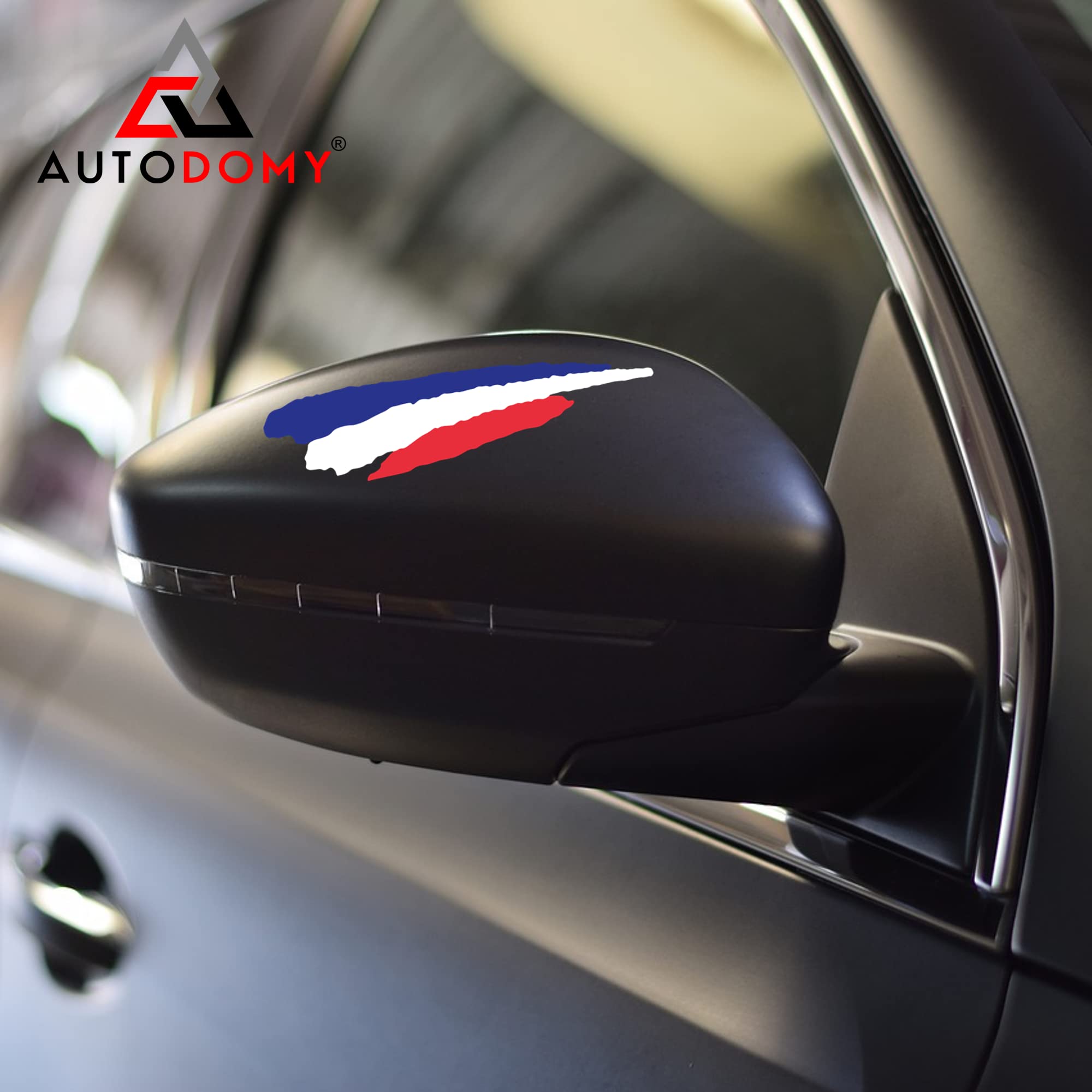Autocollants Drapeau Français - 2 Paires (4 Stickers), PVC 3D Résistant, Taille 60x12 Mm, Pour Voiture, Moto, Casque