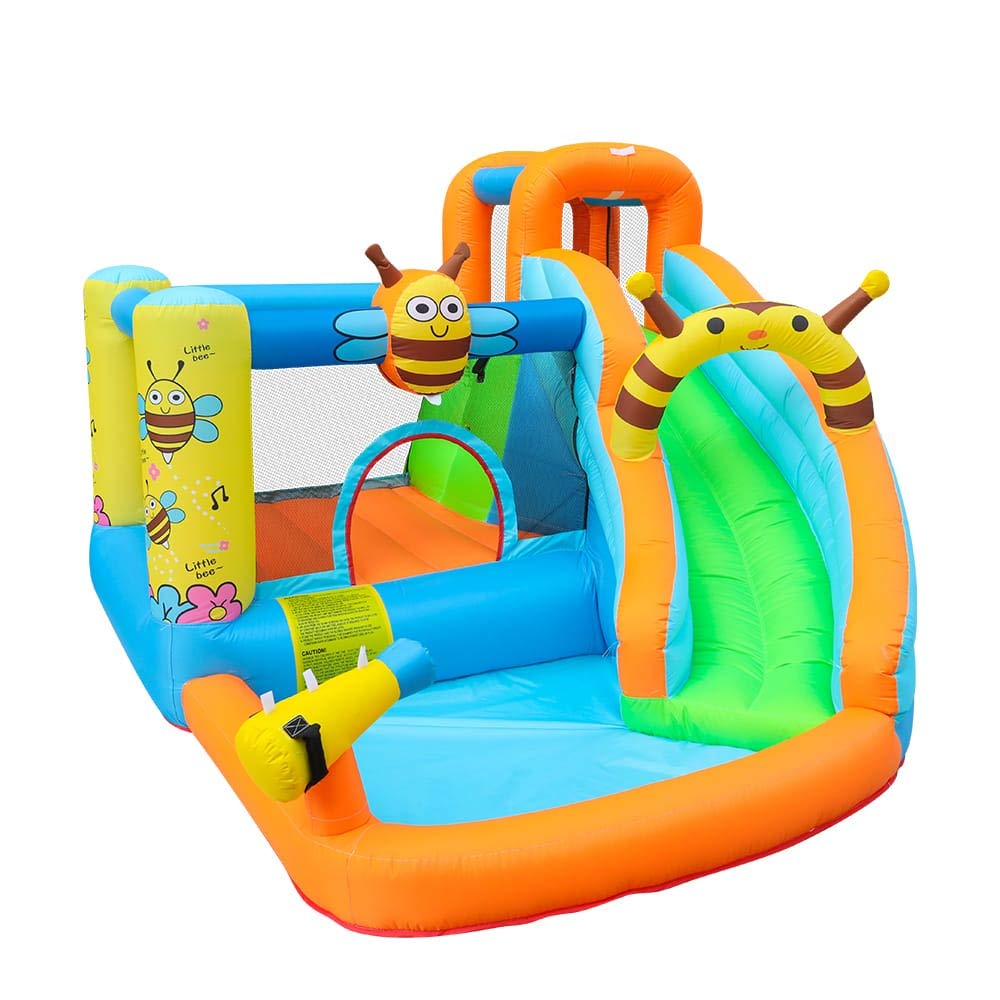 X IANGYU Inflatable Bounce Castle Water Pool Jumping Pad Household Bee Water Slide