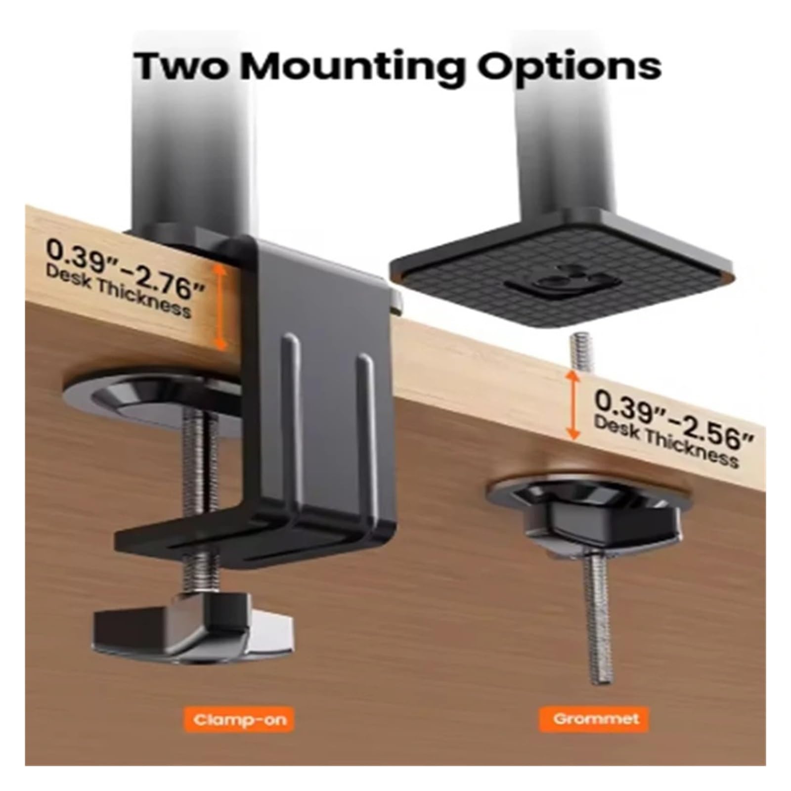 Supporto da scrivania con molla a gas for laptop con doppio monitor | La staffa regolabile supporta monitor da 13-32 pollici e laptop da 10-17 pollici