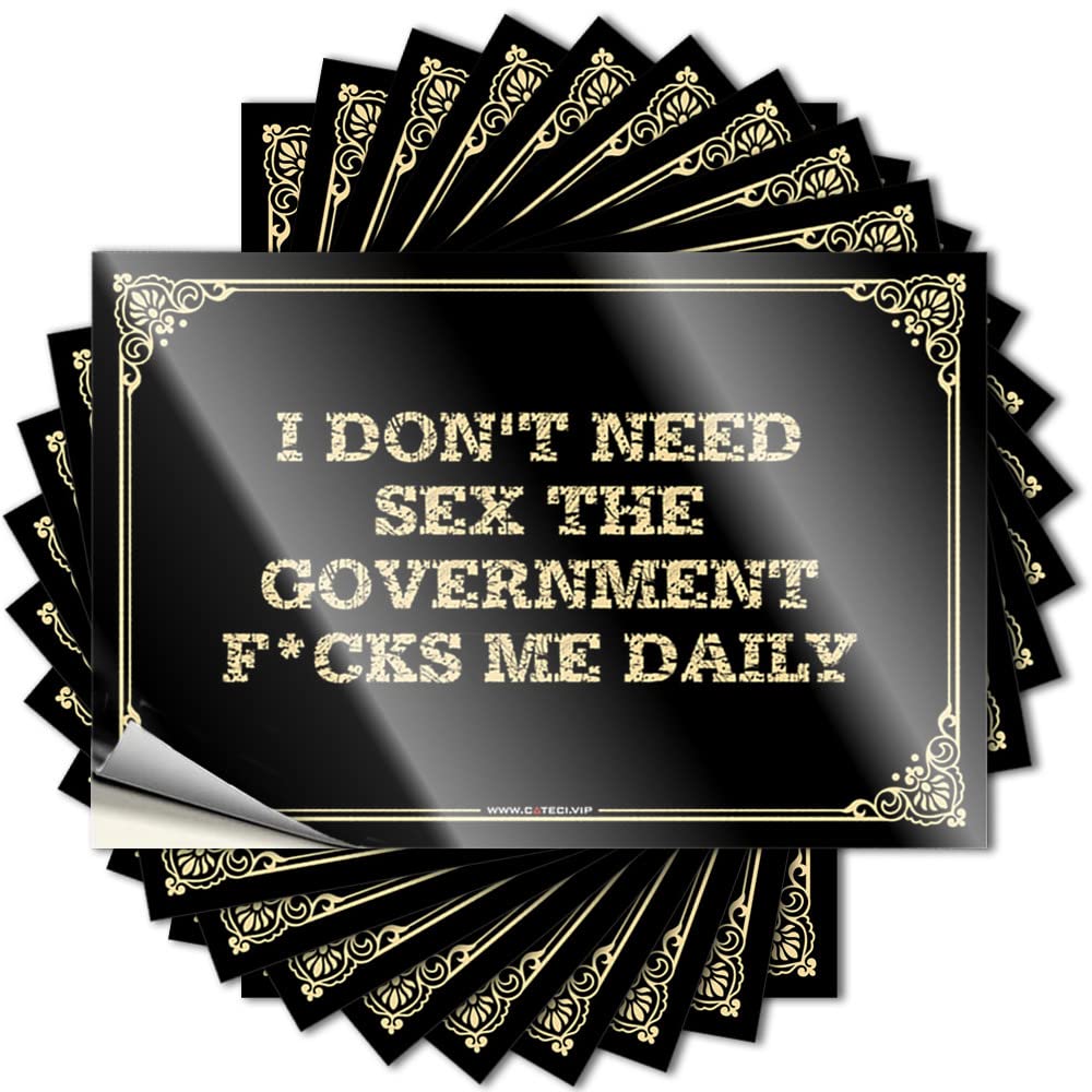 Quote Western Vintage Water I Don't Need Sex The Government F*CKS Me Daily - No Residue Decals for Water(8X12CM)