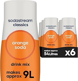 Flavours Orange Mix, Fizzy Drink Maker Concentrate with Natural Fruit Flavouring, Aspartame Free SodaStream Syrup, Fizzy Orange Sparkling Water Flavouring - 6x 440ml Multi Pack