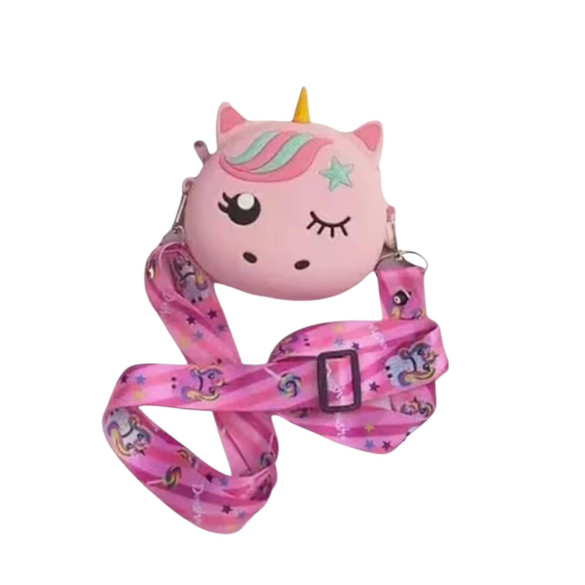 Unicorn Eye Open Silicone Sling Bag for Kids Girls Pink, Pack of 01-image-40