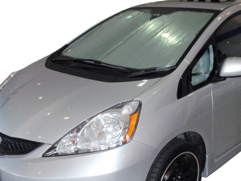 HeatShield, The Original Windshield Sun Shade, Custom-Fit for Honda Fit Hatchback (5D) 2009, 2010, 2011, 2012, 2013, 2014 Silver Series