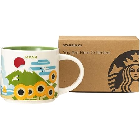 Amazon Starbucks スターバックス スタバ You Are Here Collection マグ Japan Summer 414ml マグカップ 和 和風 富士山 かもめ 海 達磨 ひまわり 城 風鈴 すいか 夏休み 日本限定 ご当地限定 ホワイト 白 緑 グリーン 陶器