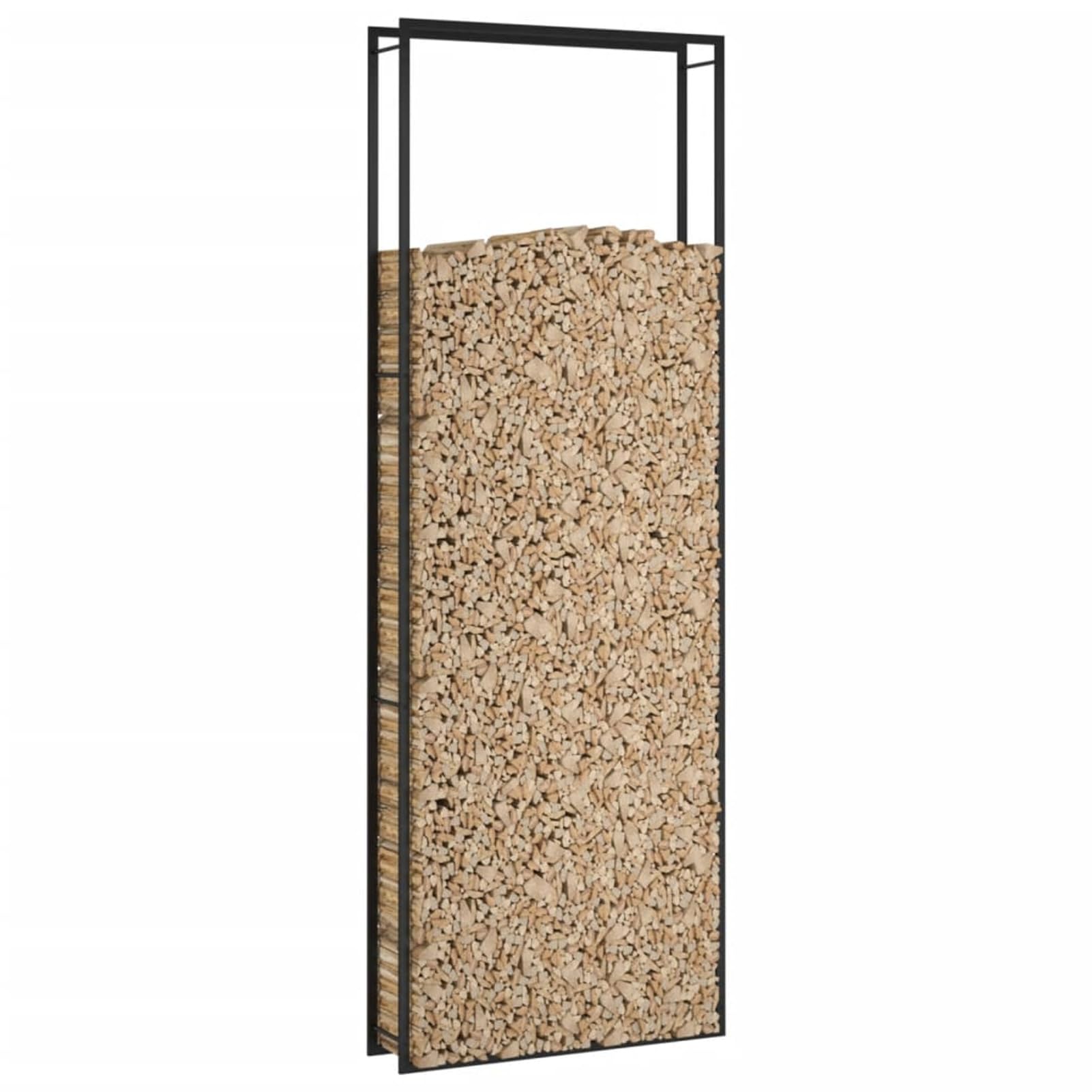 Leñero de Acero Negro Mate 110x28x312 cm, Leñero Exterior, Guardar Leña Exterior, para Guardar Leña, Almacenaje Leña, Estante De Leña - SPU:350312