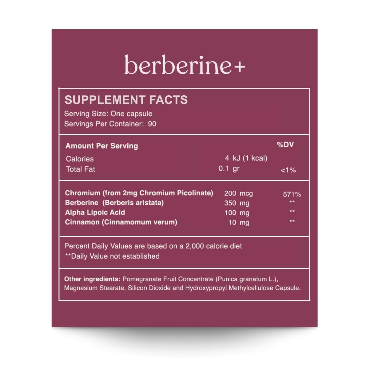 Berberine+ | Berberine, Alpha Lipoic Acid, Chromium & Cinnamon | 90 Capsules — Amazon image 2
