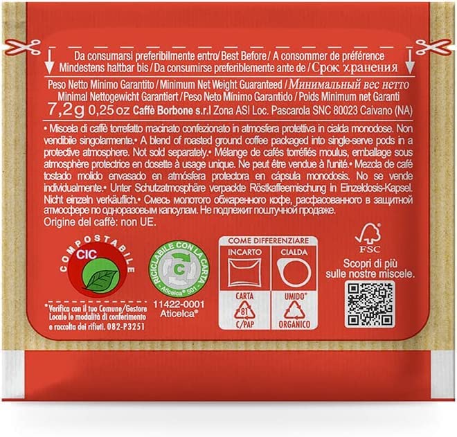 Caffè Borbone - Kaffee Kapseln Premium italienischen Kaffee ESE 44mm - rote Mischung - 450 Kapseln