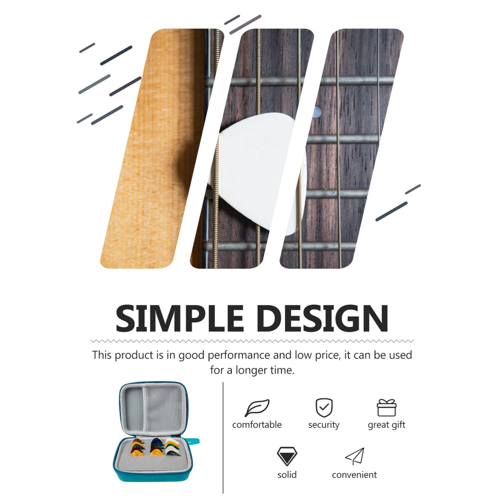 Abaodam 3sätze Gitarrenplektren Set Mit Aufbewahrungsbox Langlebige Tragbare Plektren Für Akustikgitarre Ergonomisches Design Für Folk-Gitarren Zufällige Farben